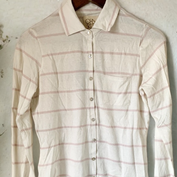 Chaser Stripe Button Down Shirt Size Medium - Picture 3 of 4